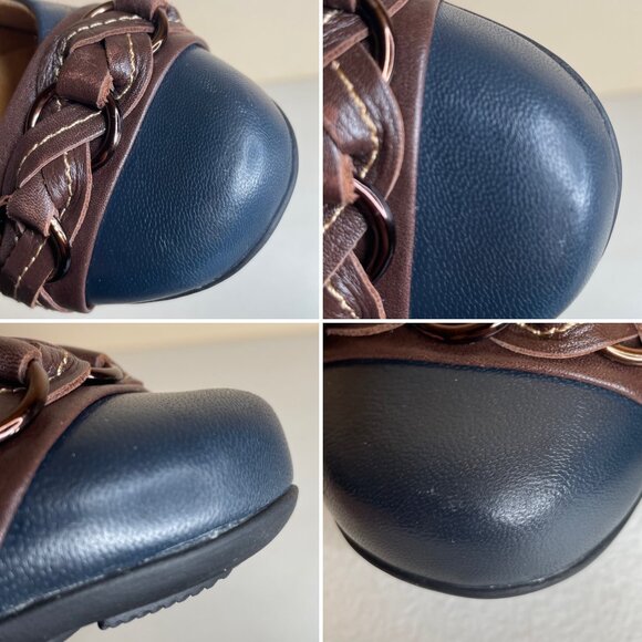 Comfortiva Softspots Posie Flats in Navy / Chocolate Size 8 - Picture 8 of 16